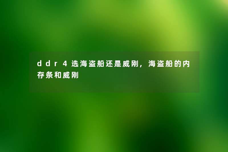 ddr4选海盗船还是威刚,海盗船的内存条和威刚