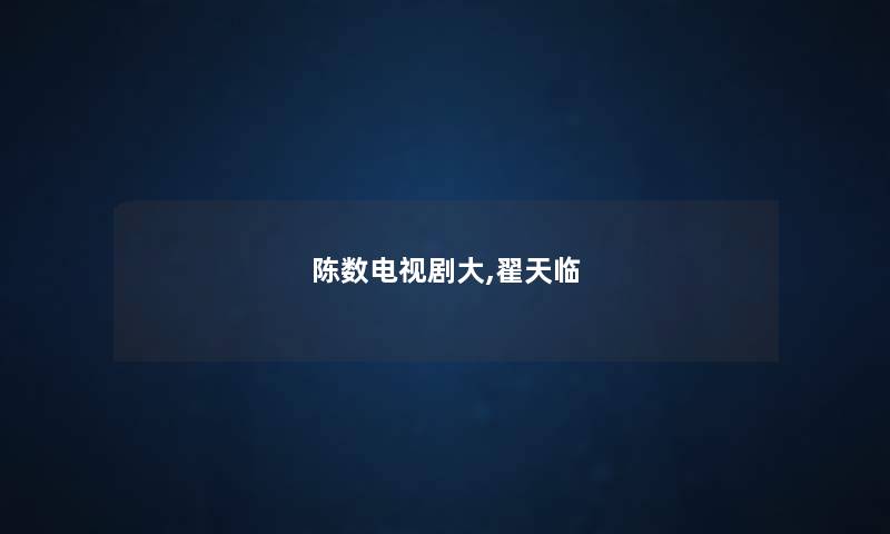 陈数电视剧大,翟天临
