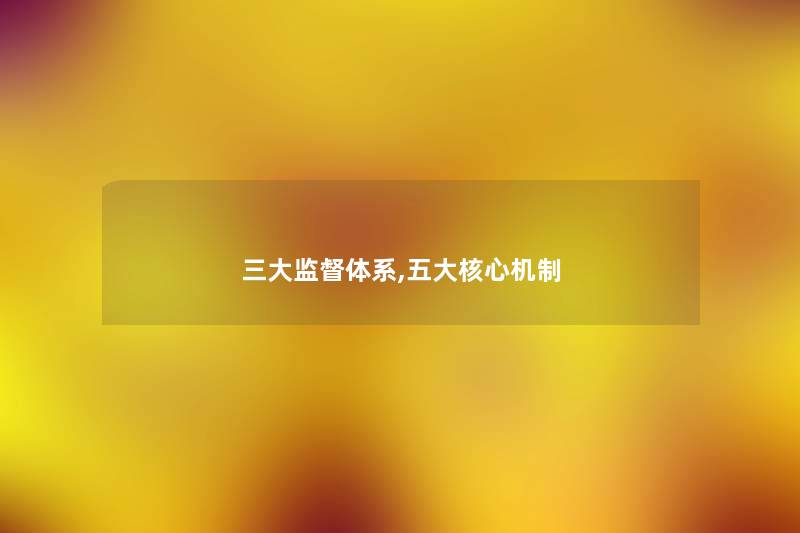 三大监督体系,五大核心机制 三大监督体系,五大核心机制