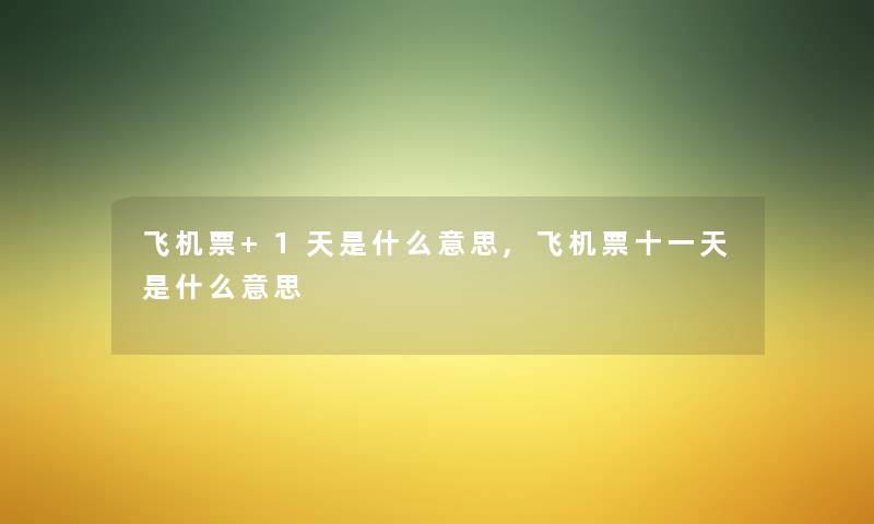 飞机票+1天是什么意思,飞机票十一天是什么意思 飞机票+1天是什么意思,飞机票十一天是什么意思
