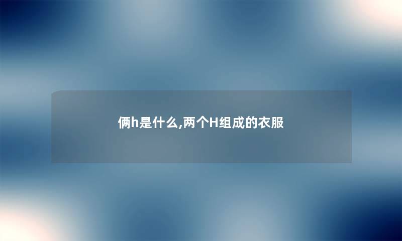 俩h是什么,两个H组成的衣服 俩h是什么,两个H组成的衣服