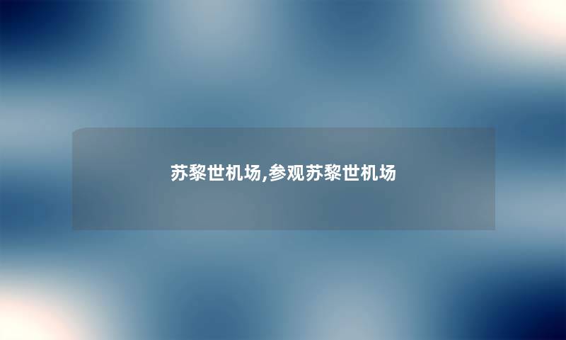 苏黎世机场,参观苏黎世机场