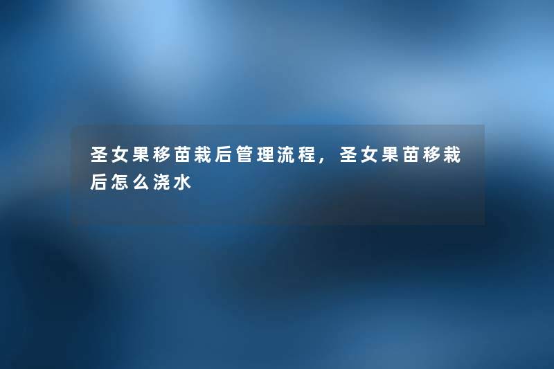 圣女果移苗栽后管理流程,圣女果苗移栽后怎么浇水