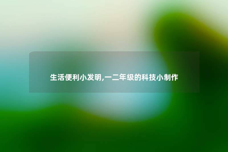 生活便利小发明,一二年级的科技小制作
