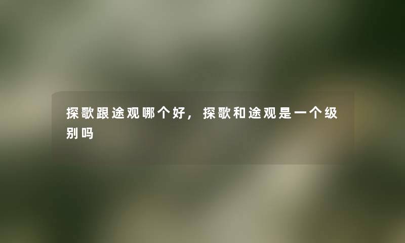 探歌跟途观哪个好,探歌和途观是一个级别吗 探歌跟途观哪个好,探歌和途观是一个级别吗