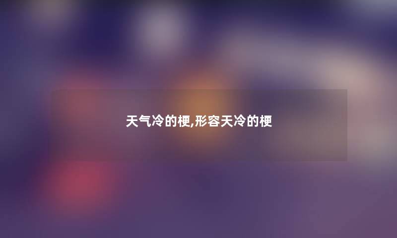 天气冷的梗,形容天冷的梗
