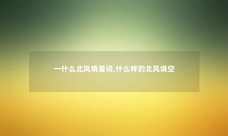 一什么北风填量词,什么样的北风填空