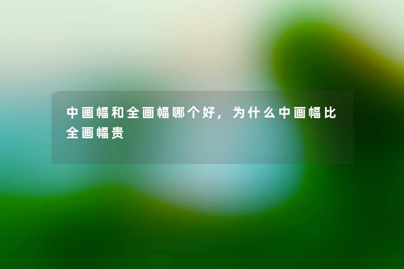 中画幅和全画幅哪个好,为什么中画幅比全画幅贵
