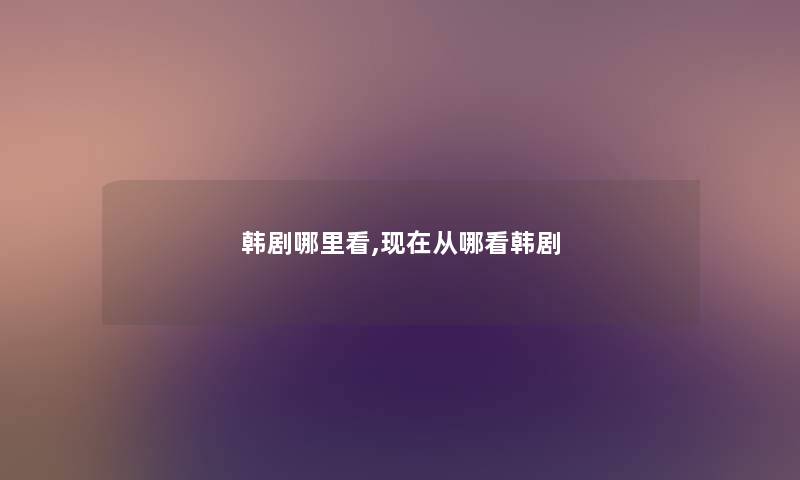 韩剧哪里看,现在从哪看韩剧