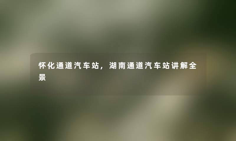 怀化通道汽车站,湖南通道汽车站讲解全景