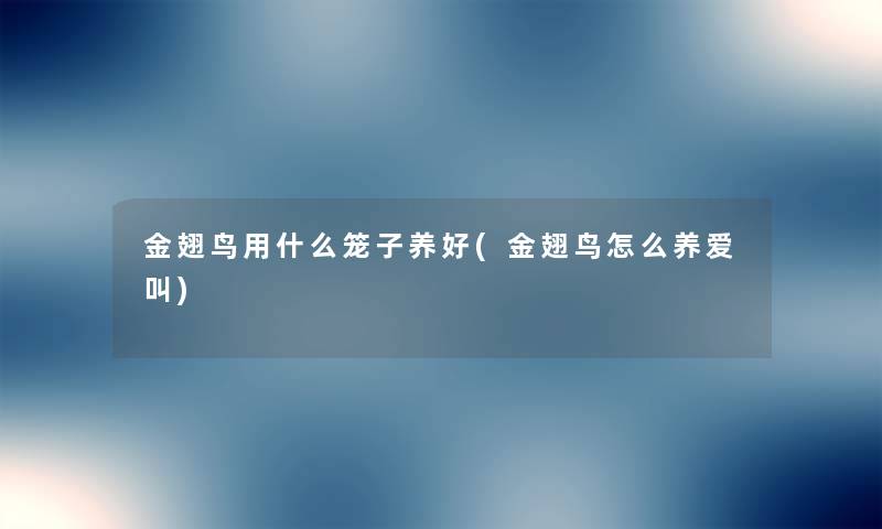 金翅鸟用什么笼子养好(金翅鸟怎么养爱叫) 金翅鸟用什么笼子养好(金翅鸟怎么养爱叫)