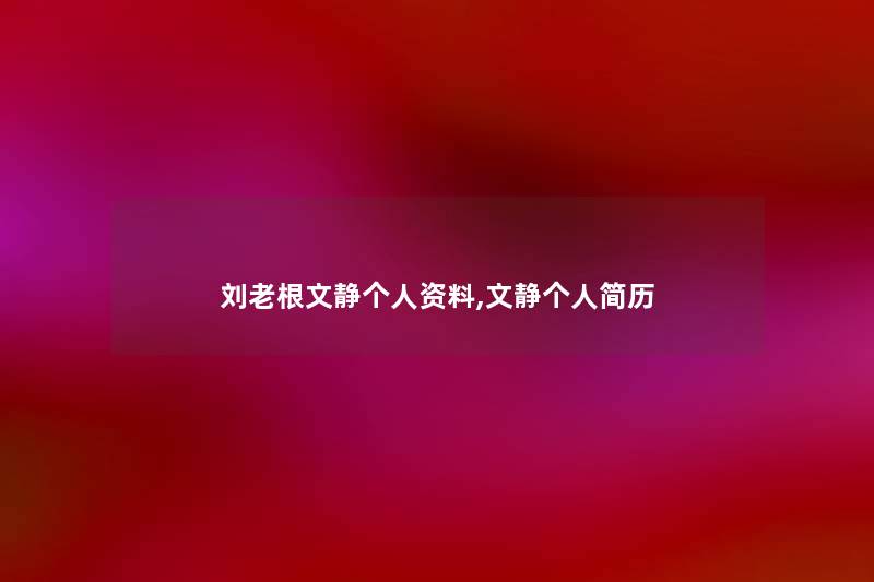 刘老根文静个人资料,文静个人简历
