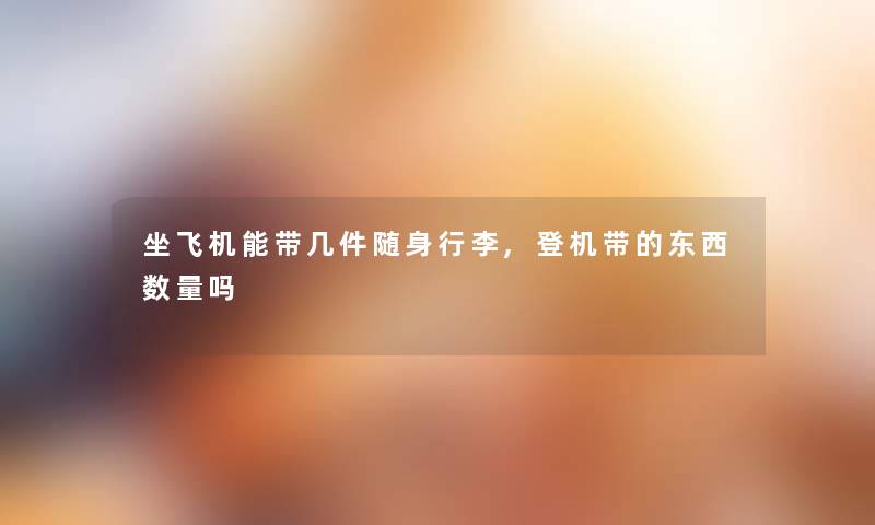 坐飞机能带几件随身行李,登机带的东西数量吗