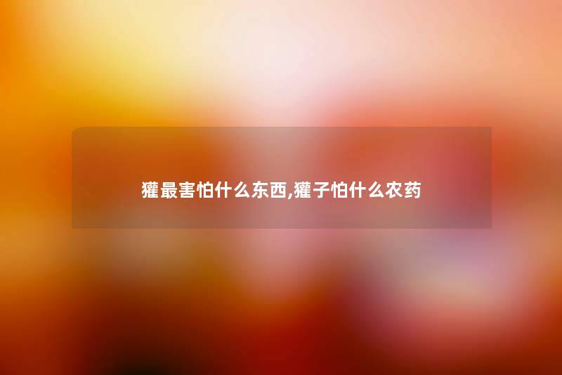 獾害怕什么东西,獾子怕什么农药