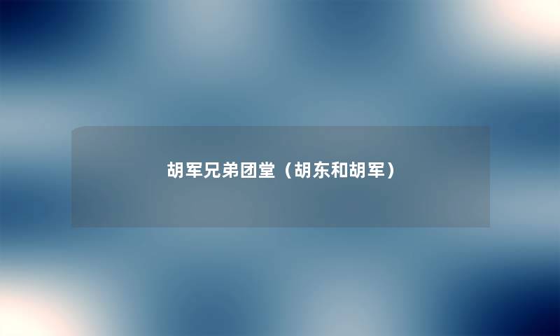 胡军兄弟团堂（胡东和胡军）