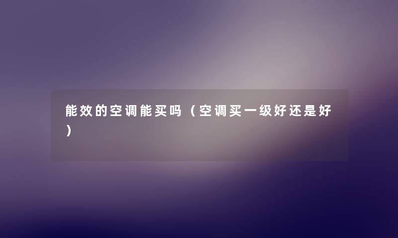 能效的空调能买吗(空调买一级好还是好) 能效的空调能买吗(空调买一级好还是好)