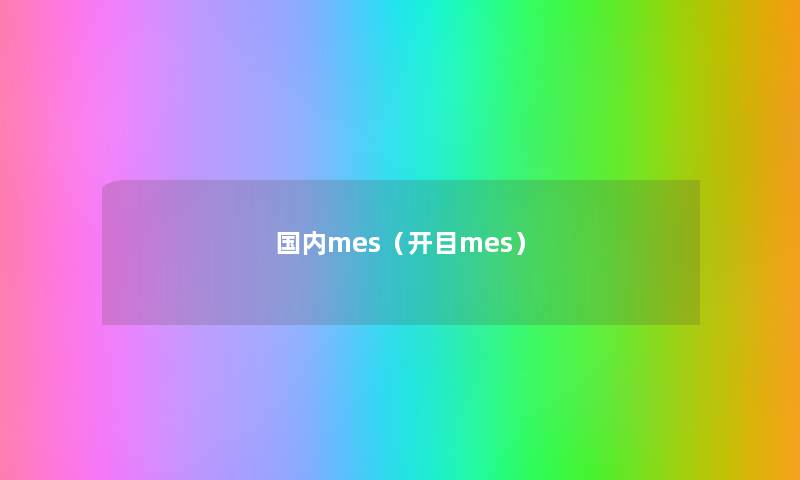 国内mes(开目mes) 国内mes(开目mes)