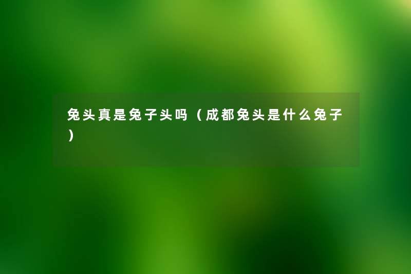 兔头真是兔子头吗（成都兔头是什么兔子）