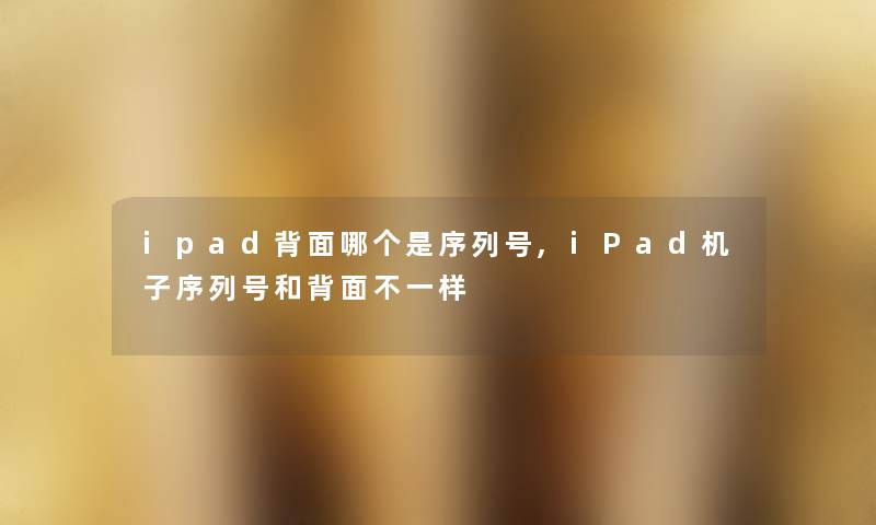ipad背面哪个是序列号,iPad机子序列号和背面不一样