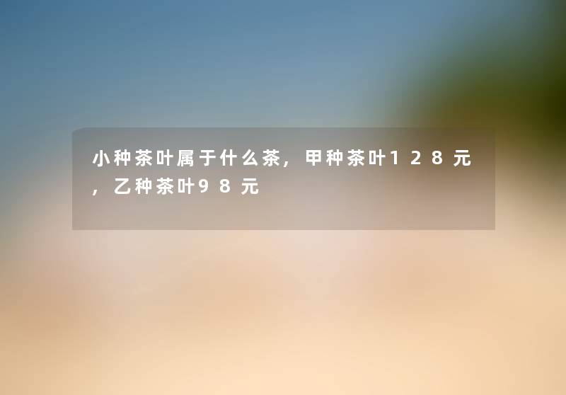 小种茶叶属于什么茶,甲种茶叶128元,乙种茶叶98元 小种茶叶属于什么茶,甲种茶叶128元,乙种茶叶98元