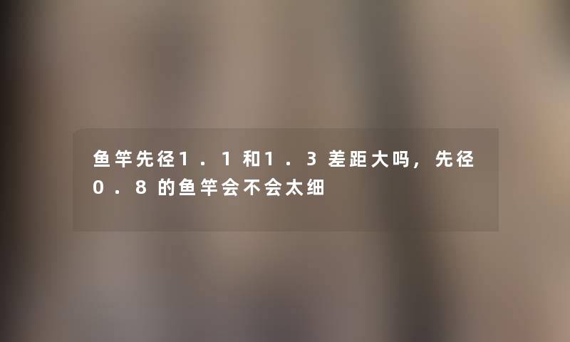 鱼竿先径1.1和1.3差距大吗,先径0.8的鱼竿会不会太细 鱼竿先径1.1和1.3差距大吗,先径0.8的鱼竿会不会太细