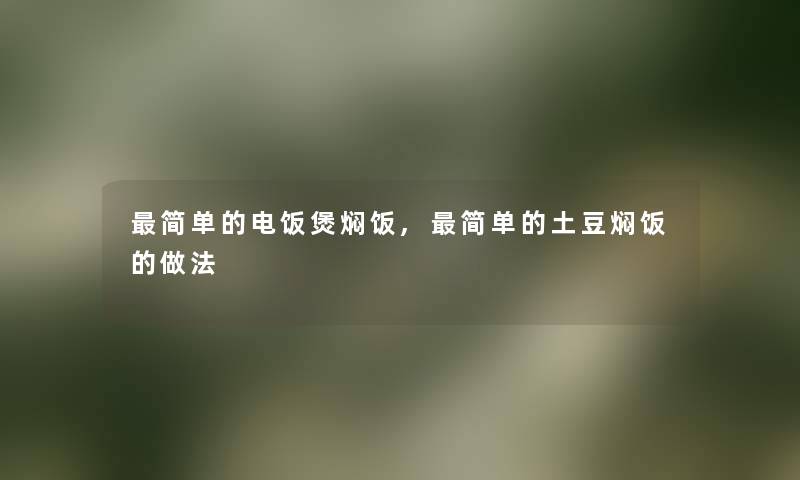 简单的电饭煲焖饭,简单的土豆焖饭的做法